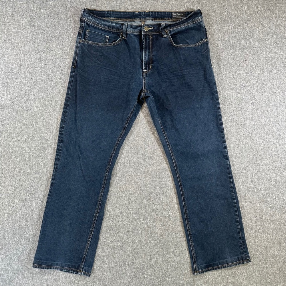 Buffalo David Bitton Evan-X Slim‎ Straight Stretch Jeans Mens 36x32 Dark Wash